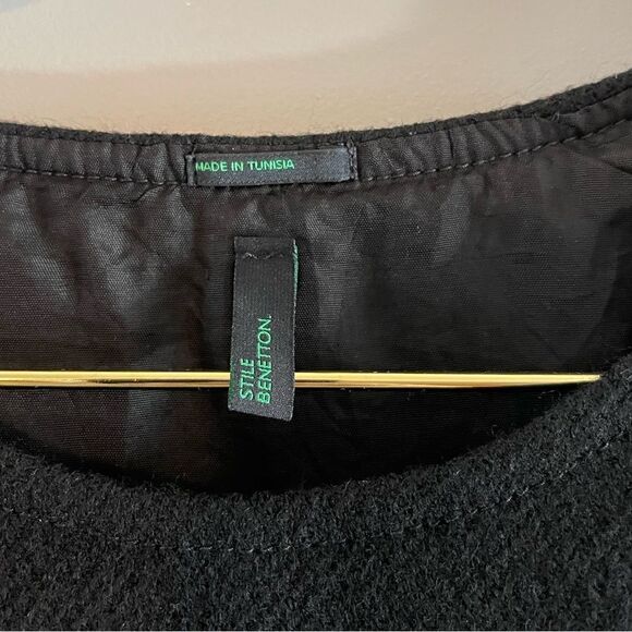 Stile Benetton Sleeveless Wool Mini Dress in Black | SZ XS - Picture 10 of 11